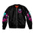 Rose Skull Sleeve Zip Bomber Jacket I'm Not Anti-Social I'm Just Not User Friendly