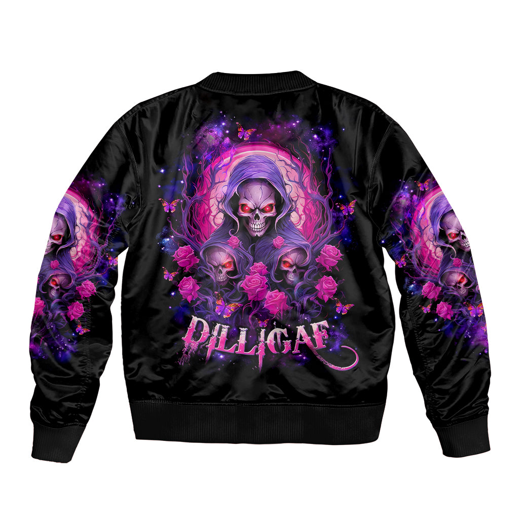 Rose Skull Bomber Jacket DILLIGAG - Wonder Print Shop