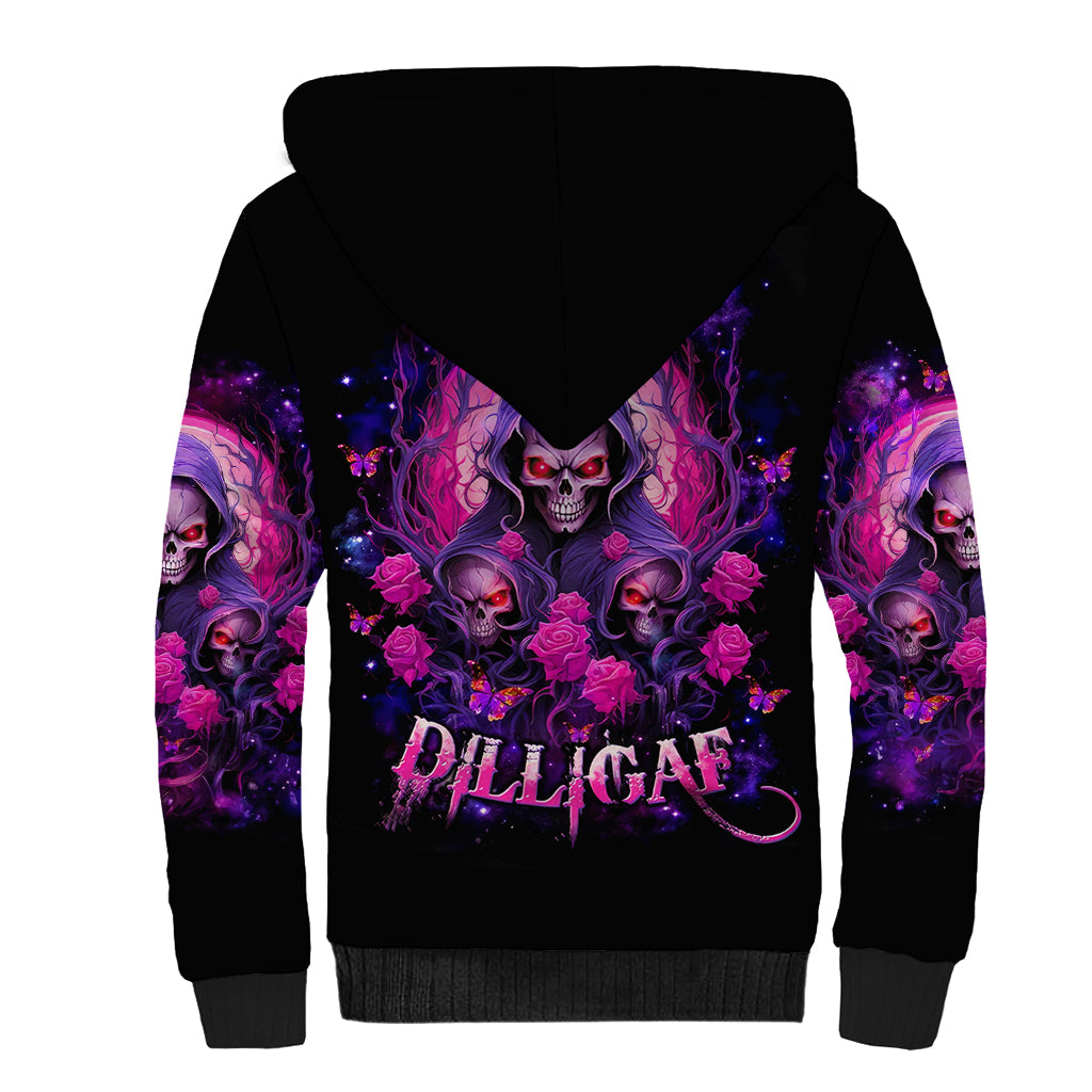 Rose Skull Sherpa Hoodie DILLIGAG - Wonder Print Shop