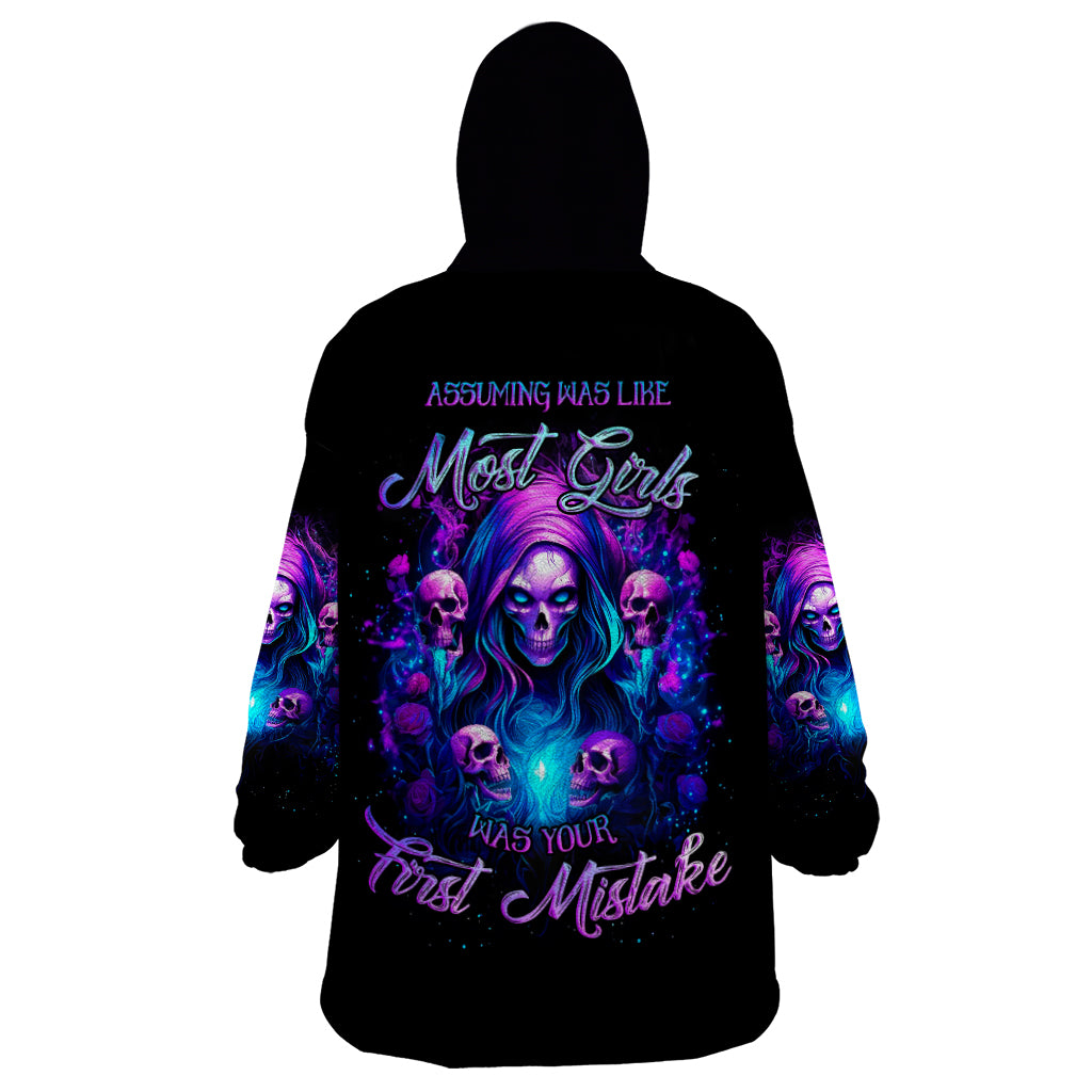 Witch Skull Wearable Blanket Hoodie Assuming Was Like Most Girls Was Your First Mistake