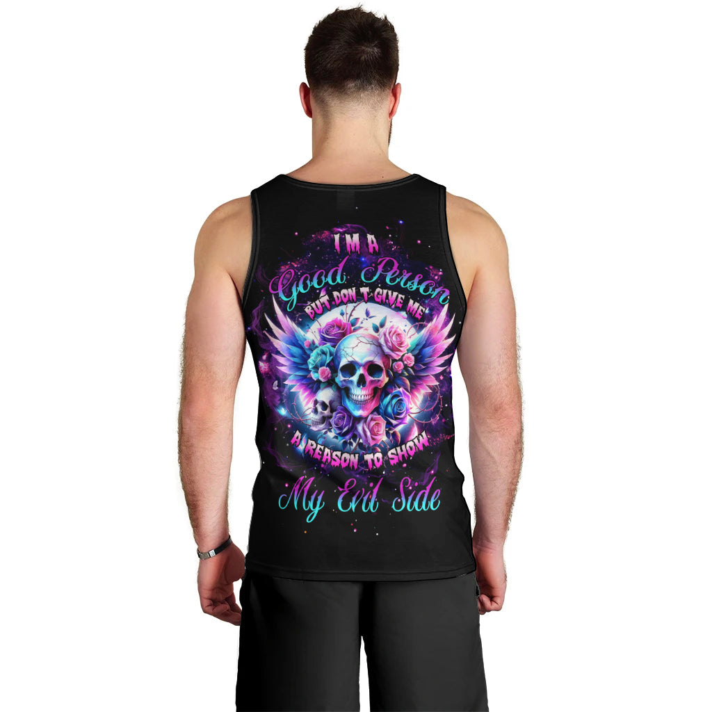 Wings Skll Men Tank Top I'm A Good Person But Don't Give Me A Reason To Show My Evil - Wonder Print Shop