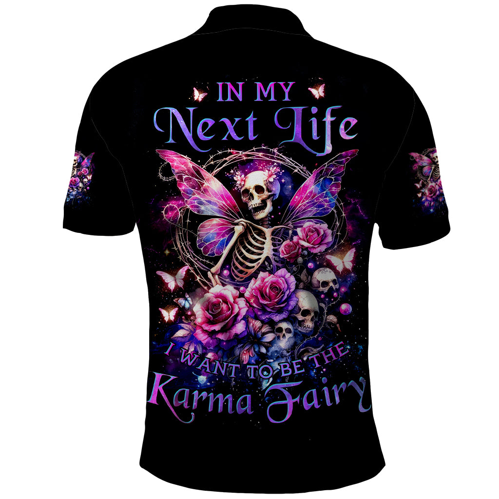 Fairy Skull Polo Shirt In My Next Life I Want To Be The Karma Fairy - Wonder Print Shop