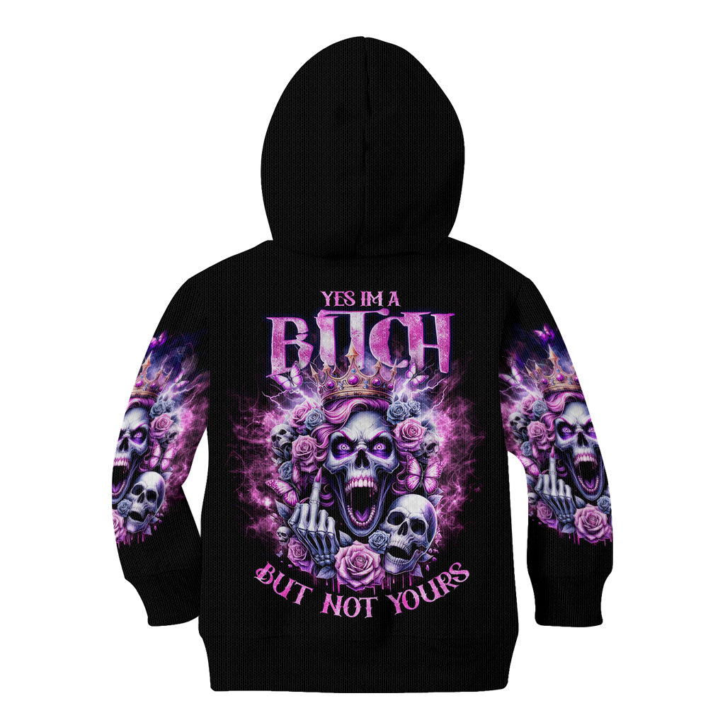 Queen Skull Kid Hoodie Yes I'm A Bitch But Not Yours - Wonder Print Shop