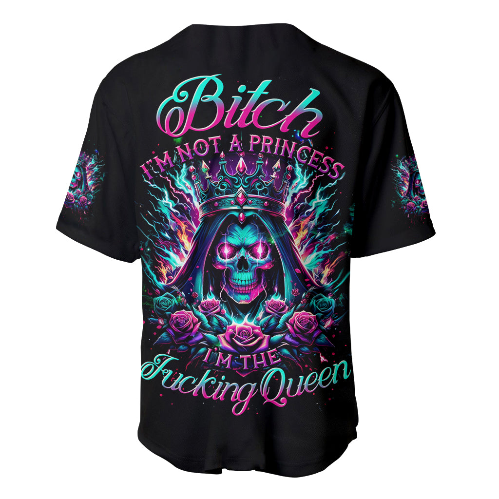 Queen Skull Baseball Jersey Bitch I'm Not A Princess I'm The Fucking Queen - Wonder Print Shop