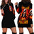 Flame Skull Hoodie Dress Hello Darkness My Old Friend - Wonder Print Shop