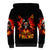 Flame Skull Sherpa Hoodie Hello Darkness My Old Friend - Wonder Print Shop