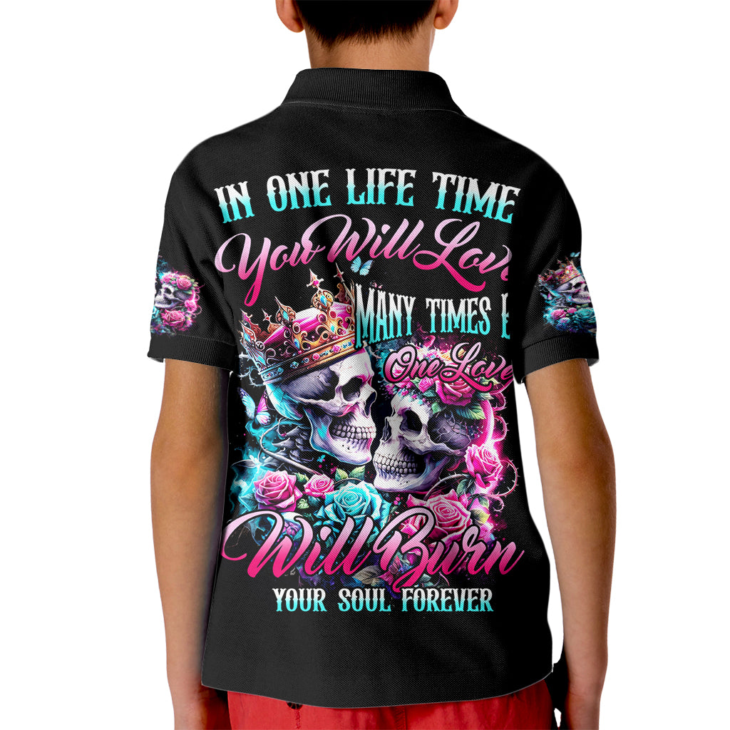 Couple Skull Kid Polo Shirt In One Life Time You Will Love Many Time But One Love - Wonder Print Shop