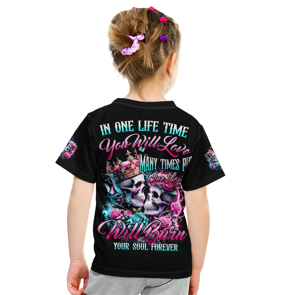 Couple Skull Kid T Shirt In One Life Time You Will Love Many Time But One Love - Wonder Print Shop