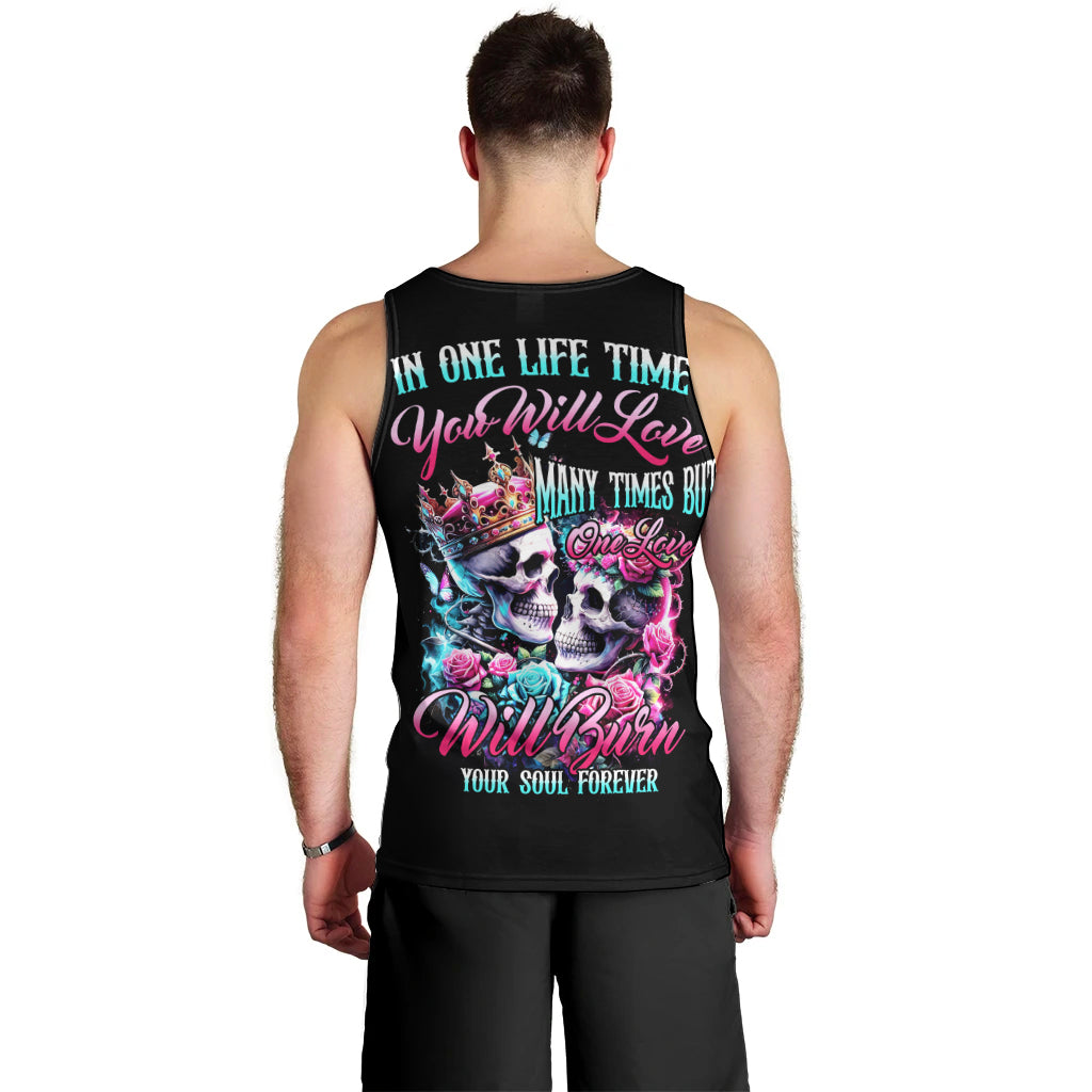 Couple Skull Men Tank Top In One Life Time You Will Love Many Time But One Love - Wonder Print Shop