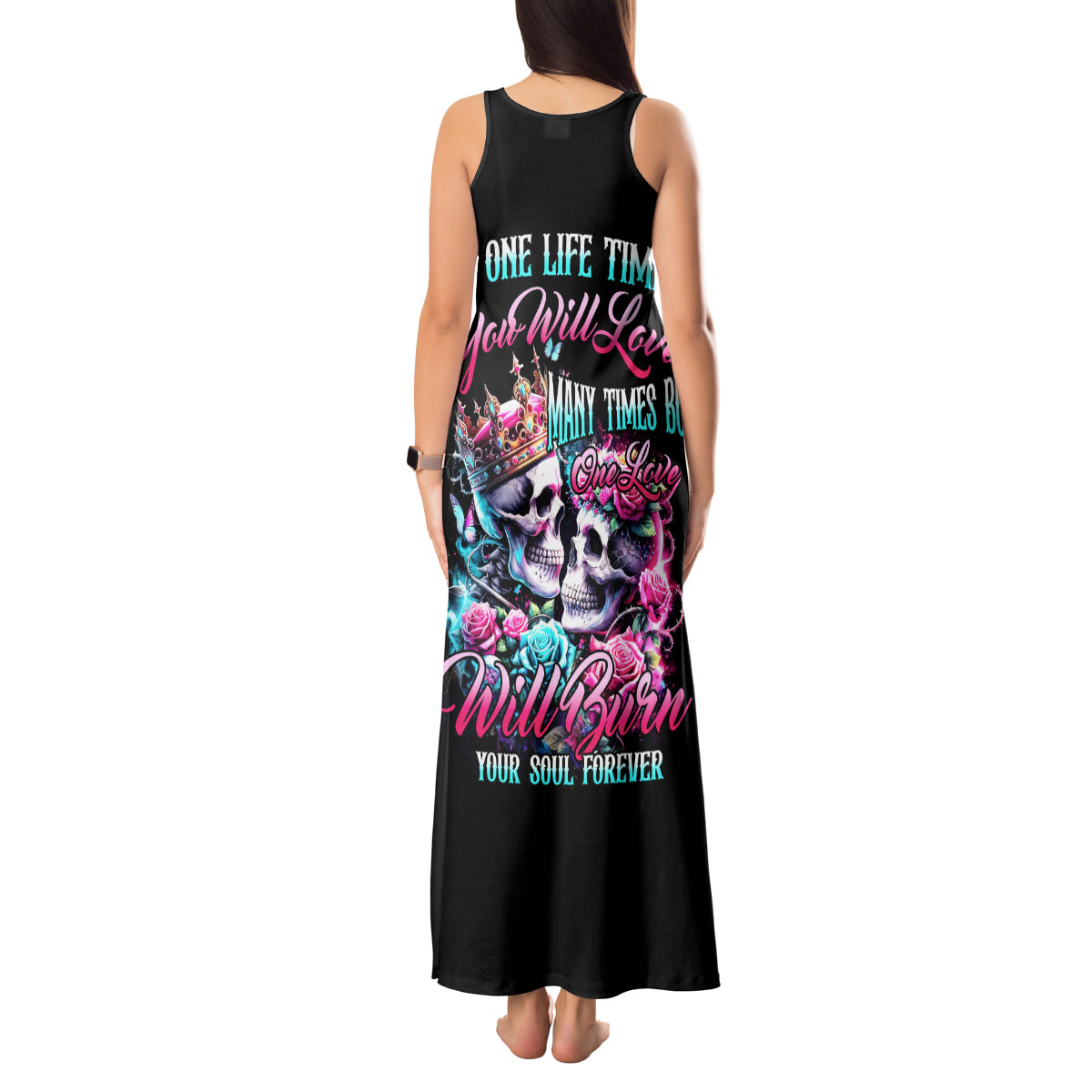 Couple Skull Tank Maxi Dress In One Life Time You Will Love Many Time But One Love