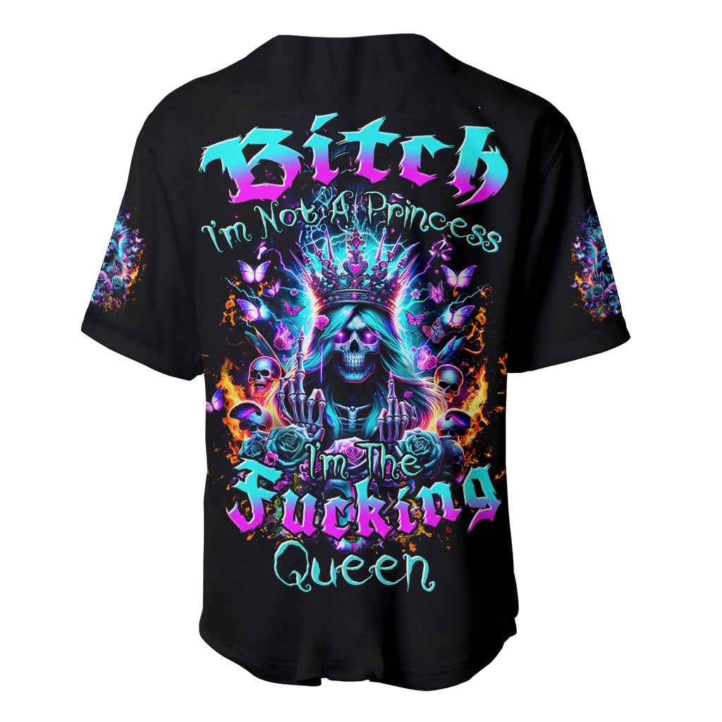 Queen Skull Baseball Jersey Bitch I'm Not A Princess I'm The Fucking Queen - Wonder Print Shop