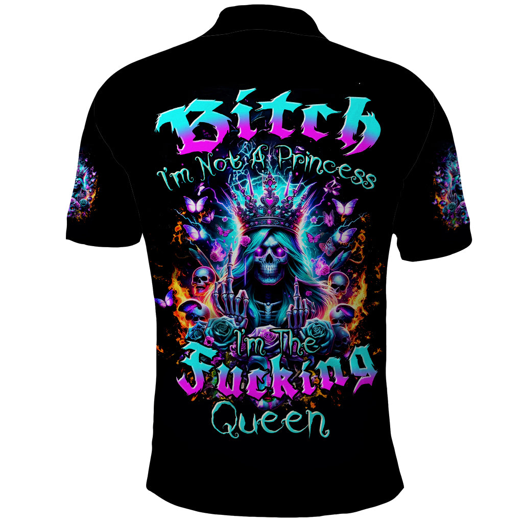 Queen Skull Polo Shirt Bitch I'm Not A Princess I'm The Fucking Queen - Wonder Print Shop