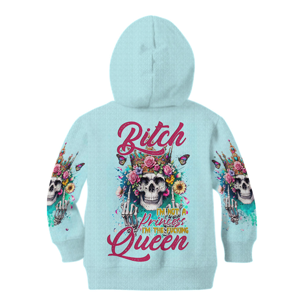 Skull Fairy Kid Hoodie Bitch I'm Not A Princess I'm The Fucking Queen - Wonder Print Shop