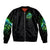 Flame Skull Bomber Jacket I'm Never Alone My Demons Are Wit Me 24/7 - Wonder Print Shop