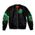 Flame Skull Sleeve Zip Bomber Jacket I'm Never Alone My Demons Are Wit Me 24/7 - Wonder Print Shop