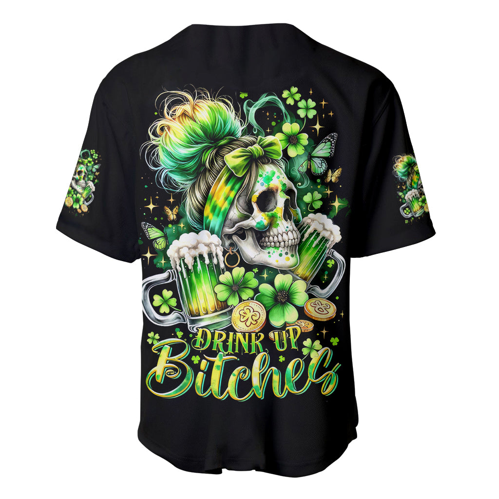 Irish Skull Baseball Jersey Drink Up Bitches - Wonder Print Shop