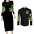 Irish Skull Couples Matching Long Sleeve Bodycon Dress and Long Sleeve Button Shirt Drink Up Bitches - Wonder Print Shop