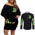 Irish Skull Couples Matching Off Shoulder Short Dress and Long Sleeve Button Shirt Drink Up Bitches - Wonder Print Shop