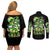 Irish Skull Couples Matching Off Shoulder Short Dress and Long Sleeve Button Shirt Drink Up Bitches - Wonder Print Shop