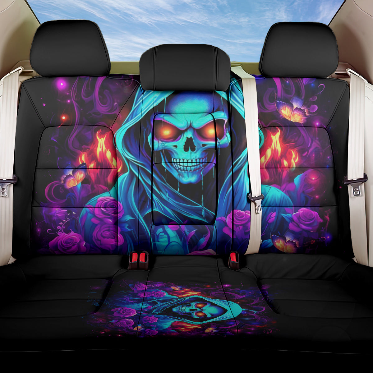 Rose Skull Back Car Seat Cover Just So We Are Clear I'm Not Afraid Of You - Wonder Print Shop