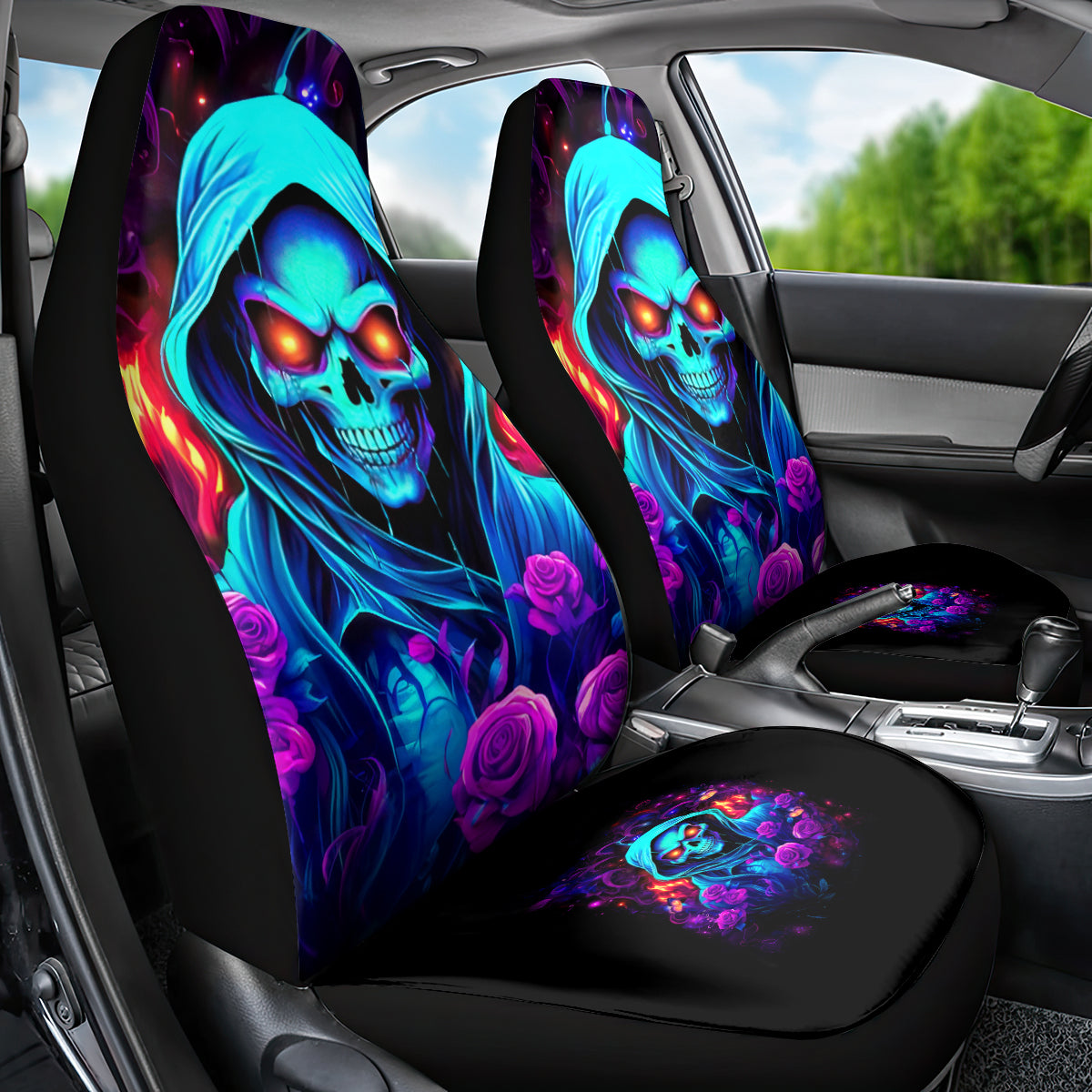 Rose Skull Car Seat Cover Just So We Are Clear I'm Not Afraid Of You - Wonder Print Shop