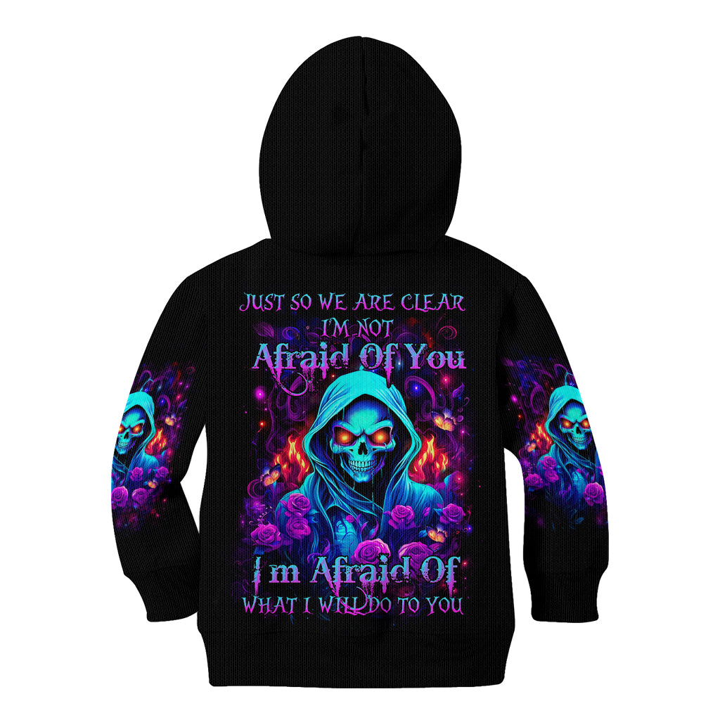 Rose Skull Kid Hoodie Just So We Are Clear I'm Not Afraid Of You - Wonder Print Shop