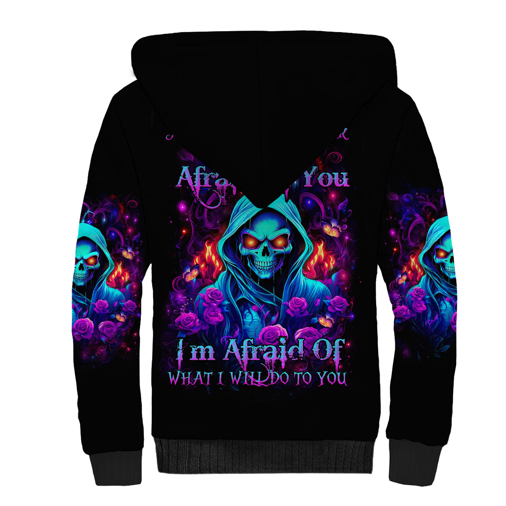 Rose Skull Sherpa Hoodie Just So We Are Clear I'm Not Afraid Of You - Wonder Print Shop