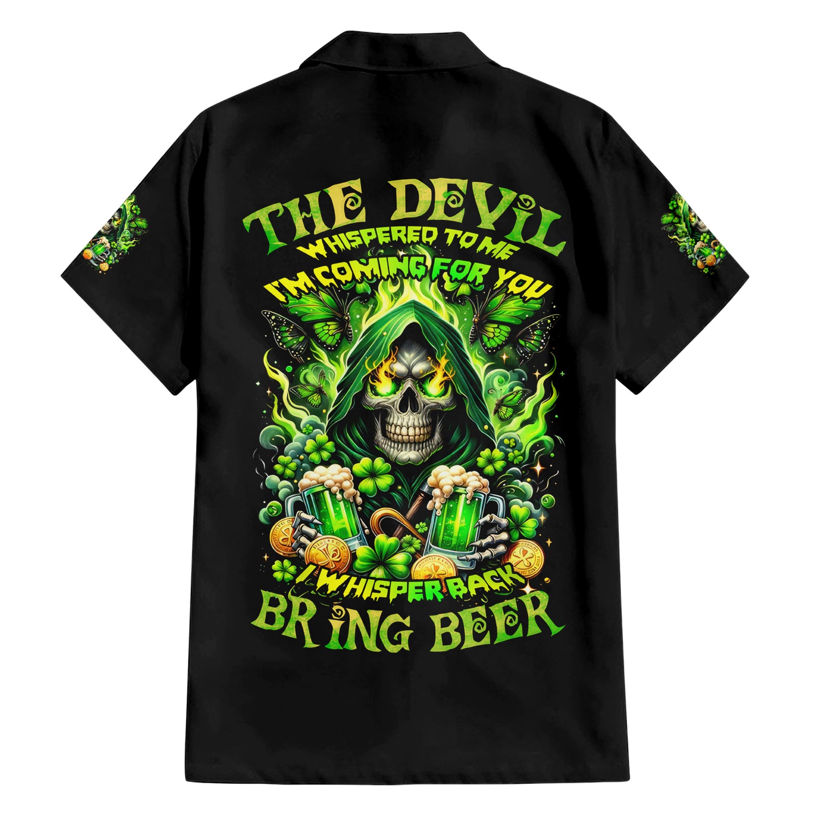 Irish Skull Hawaiian Shirt The Devil Whispered To Me I'm Coming For You - Wonder Print Shop