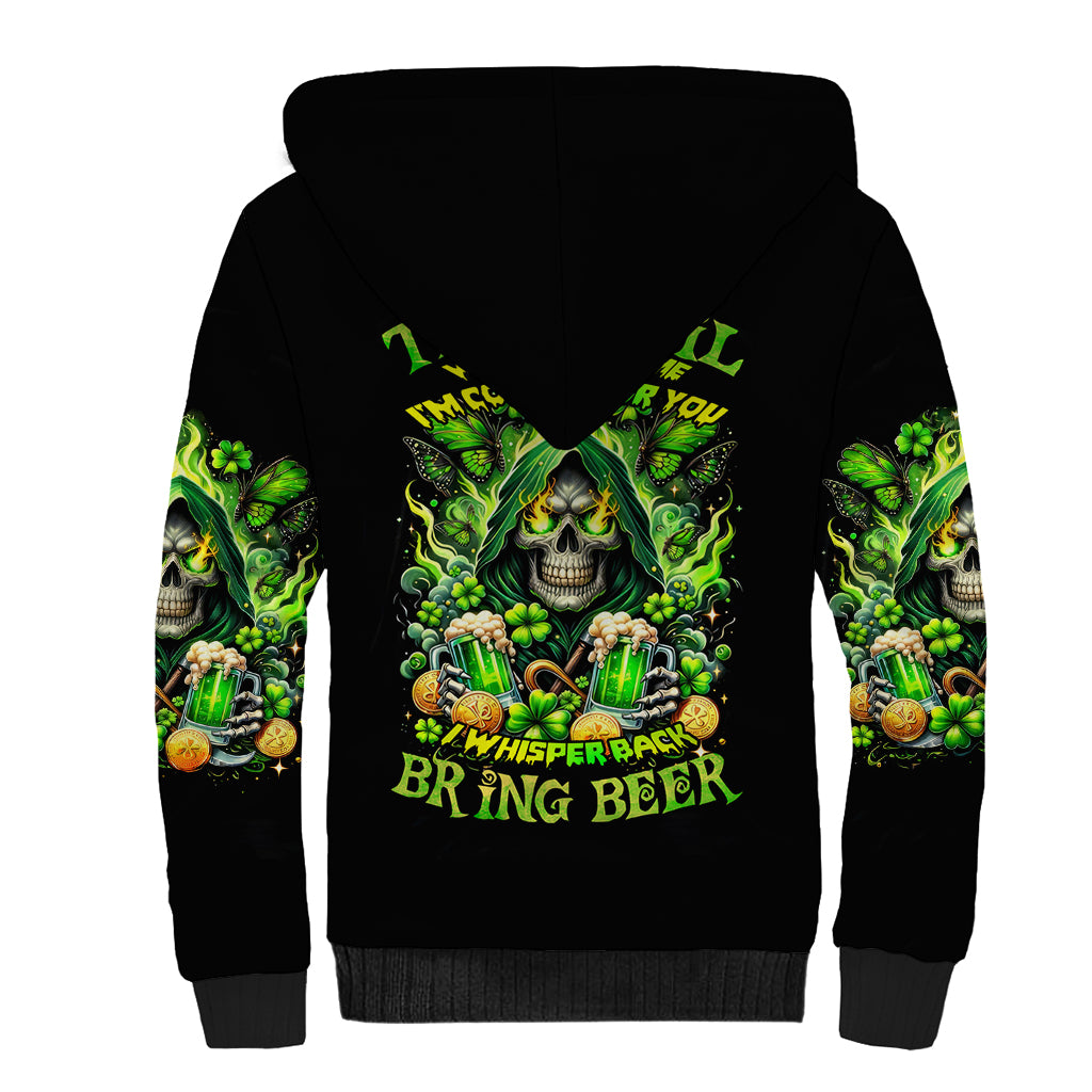 Irish Skull Sherpa Hoodie The Devil Whispered To Me I'm Coming For You - Wonder Print Shop