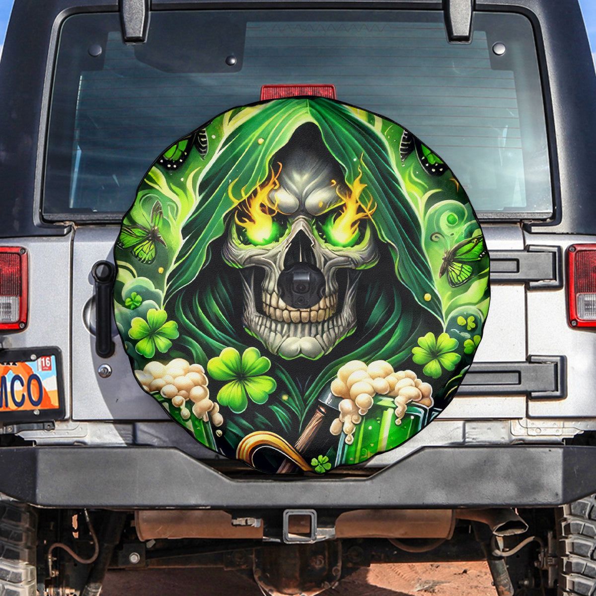 Irish Skull Spare Tire Cover The Devil Whispered To Me I'm Coming For You - Wonder Print Shop