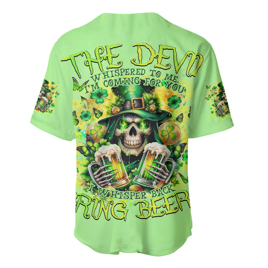 Irish Skull Baseball Jersey The Devil Whispered To Me I'm Coming For You - Wonder Print Shop