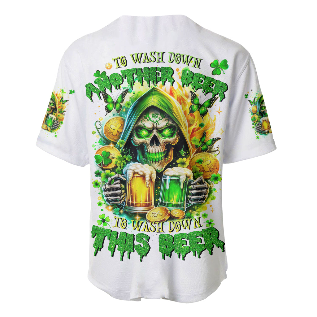 Irish Skull Baseball Jersey To Wash Down Another Beer To Wash Down This Beer - Wonder Print Shop