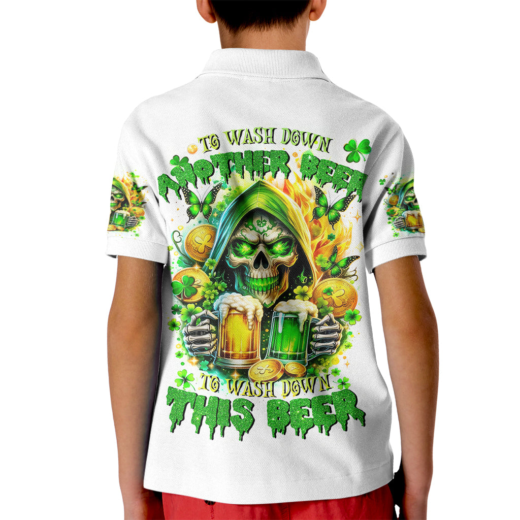 Irish Skull Kid Polo Shirt To Wash Down Another Beer To Wash Down This Beer - Wonder Print Shop