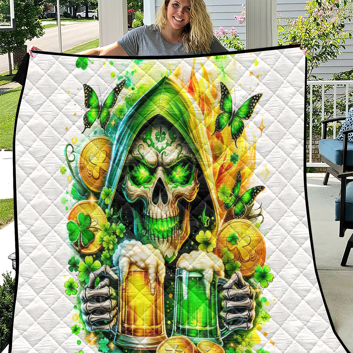 Irish Skull Quilt To Wash Down Another Beer To Wash Down This Beer