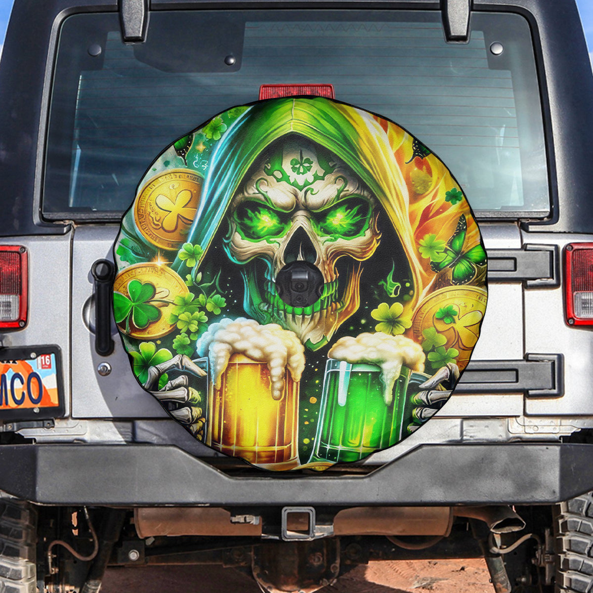 Irish Skull Spare Tire Cover To Wash Down Another Beer To Wash Down This Beer - Wonder Print Shop