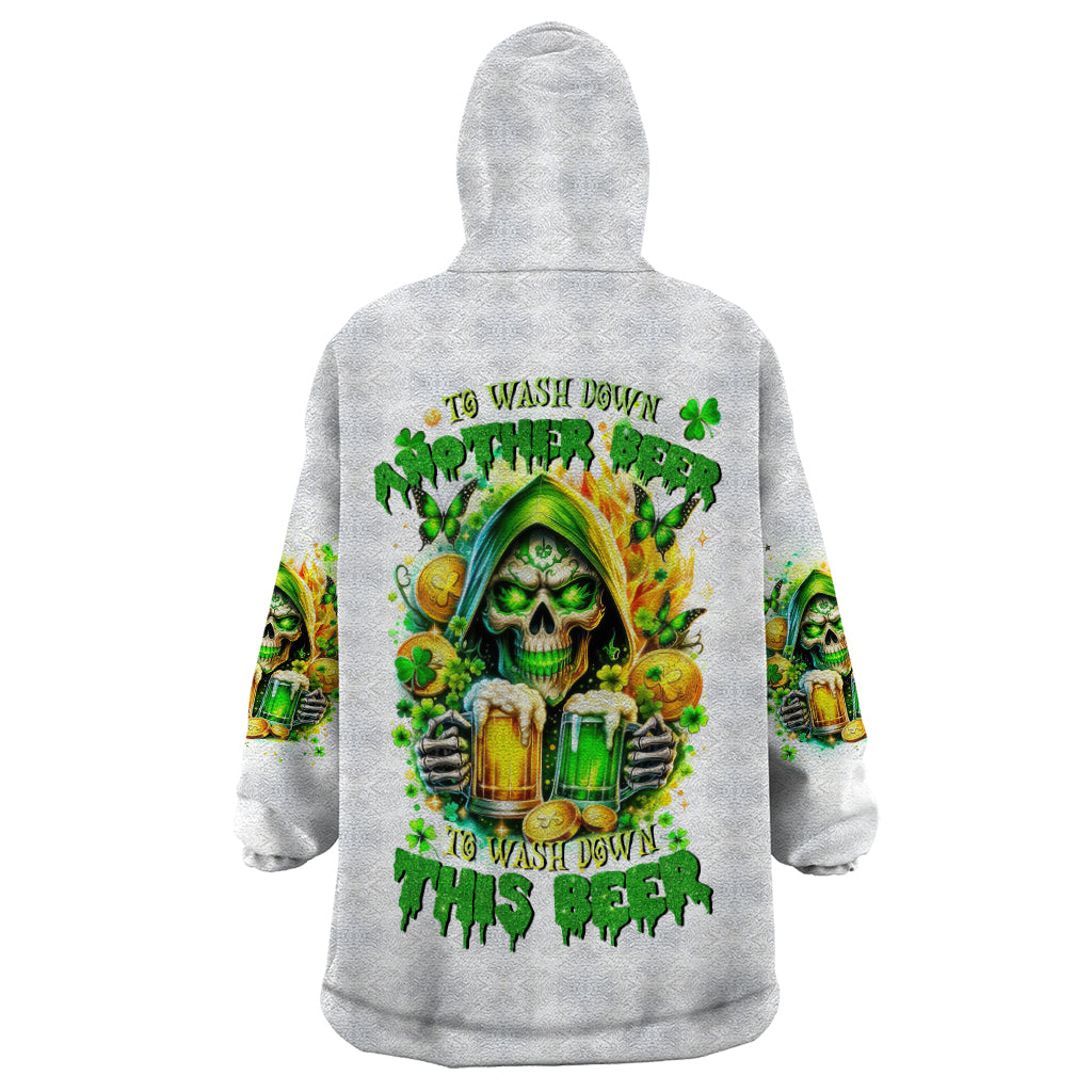 Irish Skull Wearable Blanket Hoodie To Wash Down Another Beer To Wash Down This Beer