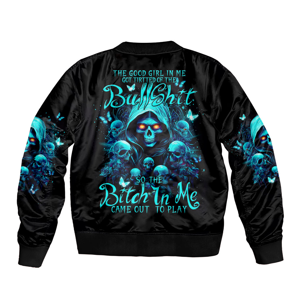 Witch Skull Bomber Jacket The Good Girl In Me Got Tired Of The Bullshit - Wonder Print Shop