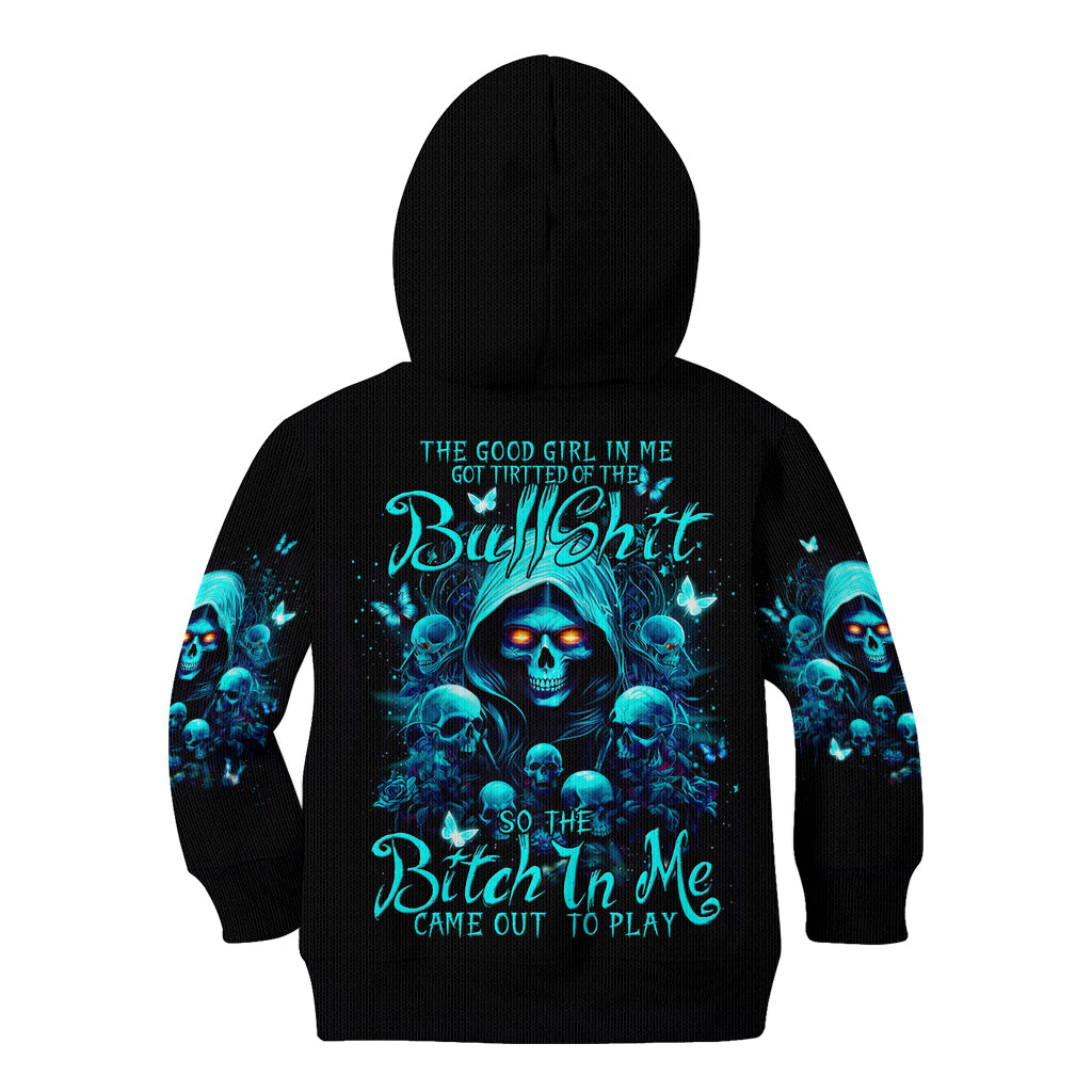 Witch Skull Kid Hoodie The Good Girl In Me Got Tired Of The Bullshit - Wonder Print Shop