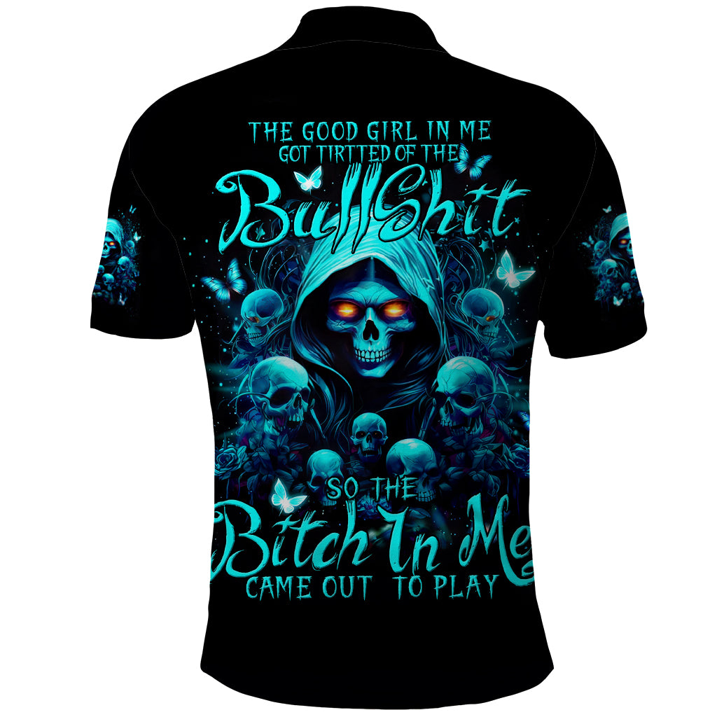 Witch Skull Polo Shirt The Good Girl In Me Got Tired Of The Bullshit - Wonder Print Shop