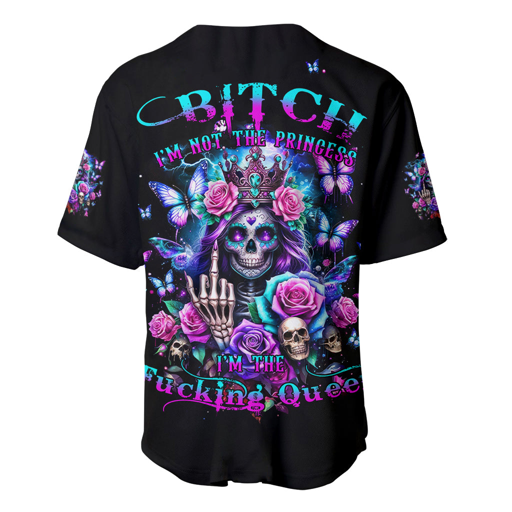 Fairy Skull Baseball Jersey Bitch I'm Not A Princess I'm The Fucking Queen - Wonder Print Shop