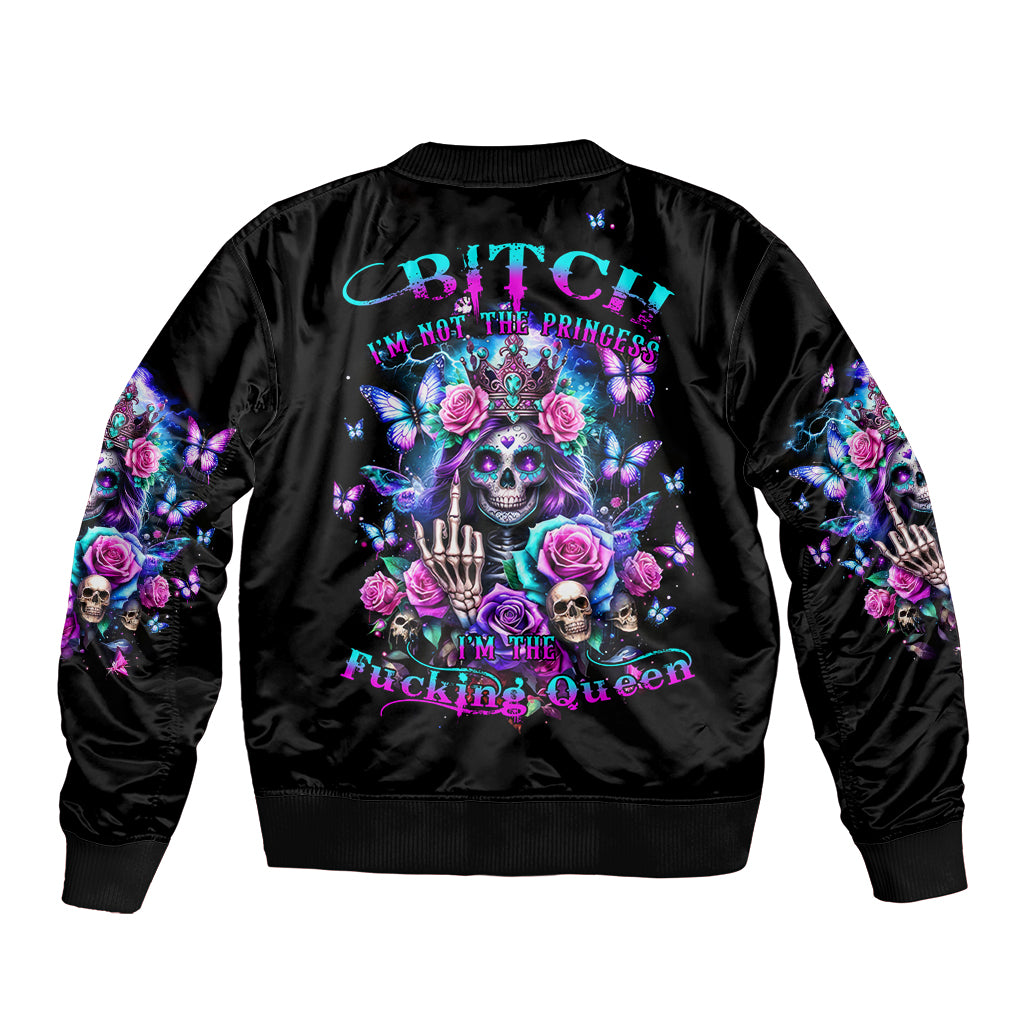 Fairy Skull Bomber Jacket Bitch I'm Not A Princess I'm The Fucking Queen - Wonder Print Shop