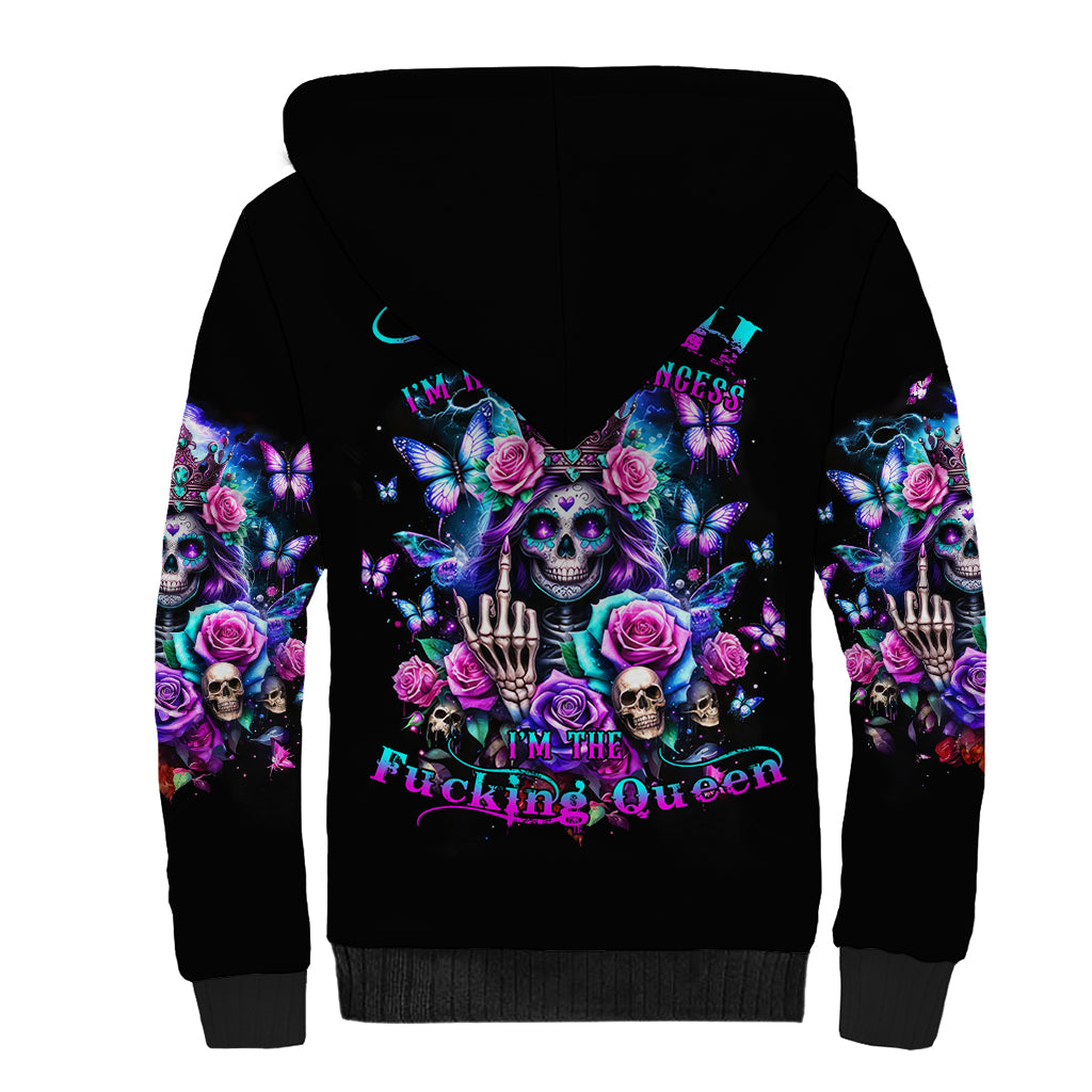 Fairy Skull Sherpa Hoodie Bitch I'm Not A Princess I'm The Fucking Queen - Wonder Print Shop