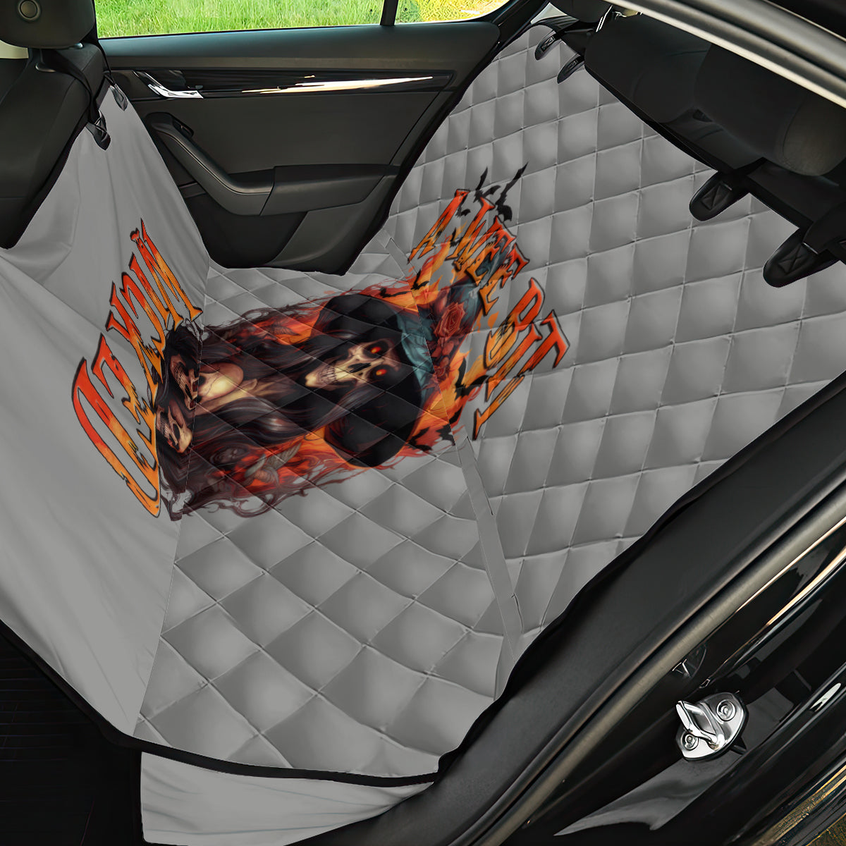 Witch Skull Back Car Seat Cover A Wee Bit Wicked - Wonder Print Shop