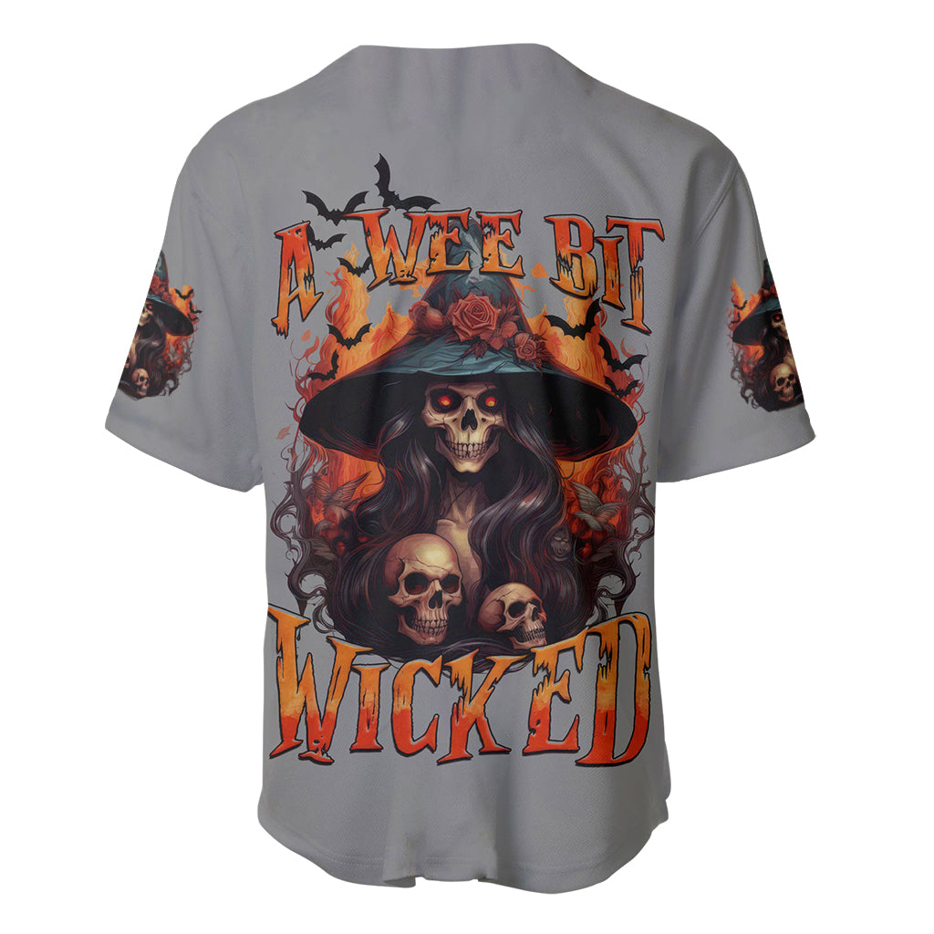 Witch Skull Baseball Jersey A Wee Bit Wicked - Wonder Print Shop