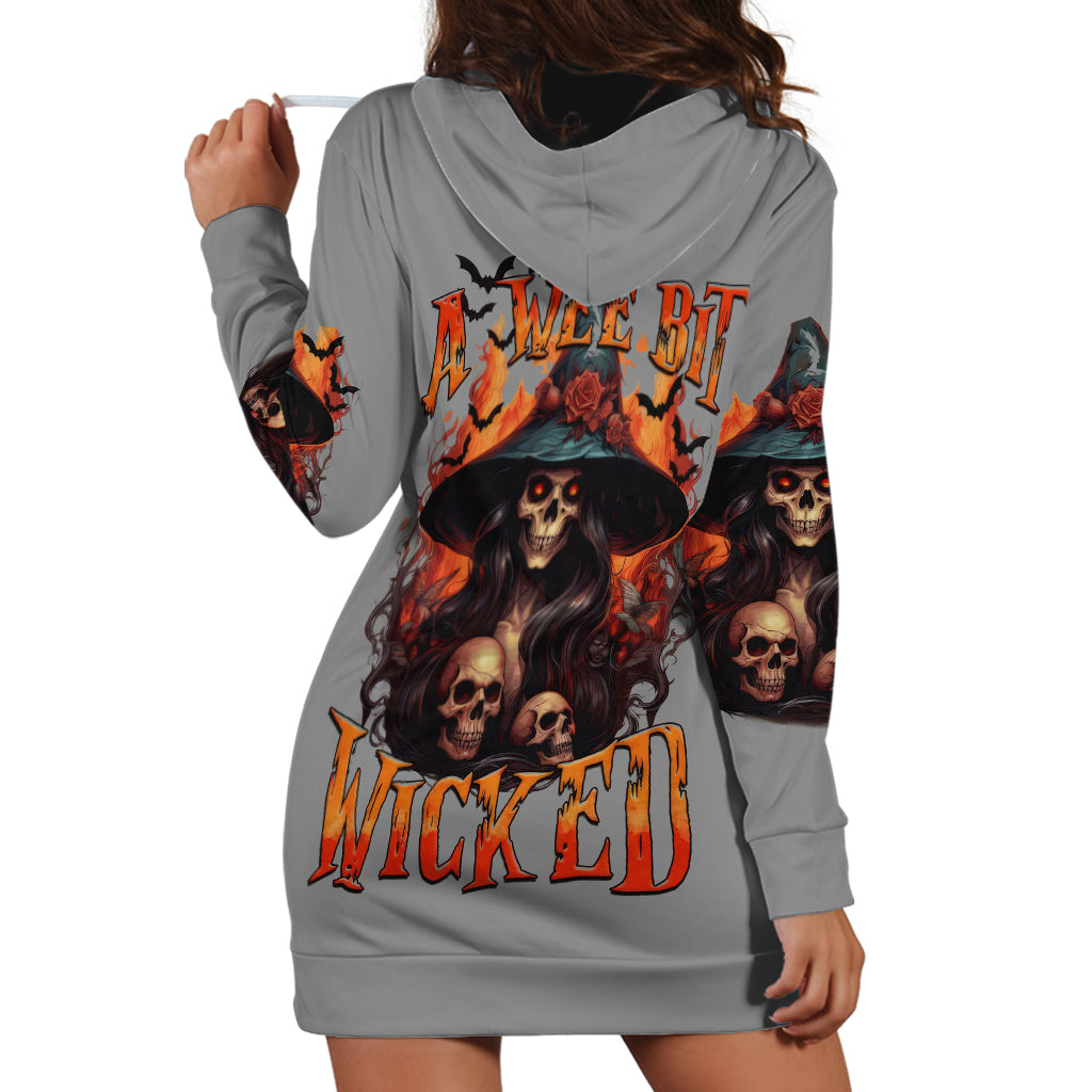 Witch Skull Hoodie Dress A Wee Bit Wicked - Wonder Print Shop