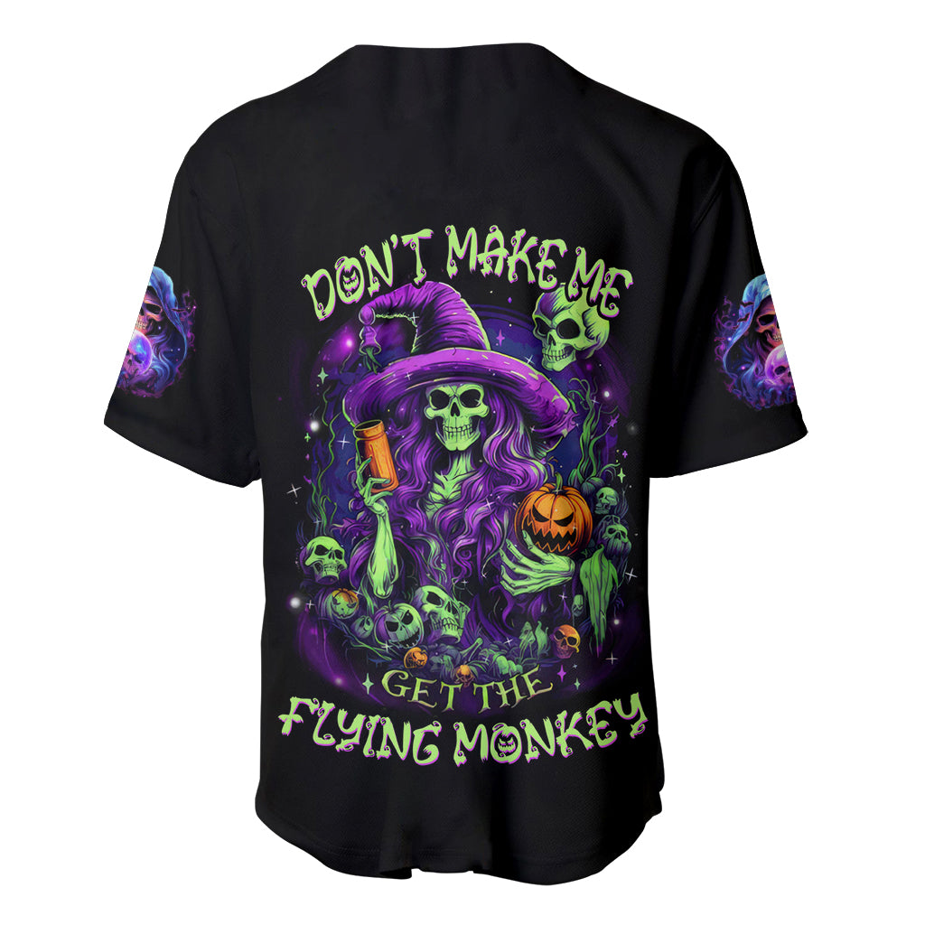 Witch Skull Baseball Jersey Don't Make Me Get The Flying Monkey - Wonder Print Shop