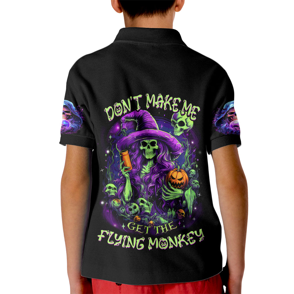 Witch Skull Kid Polo Shirt Don't Make Me Get The Flying Monkey - Wonder Print Shop