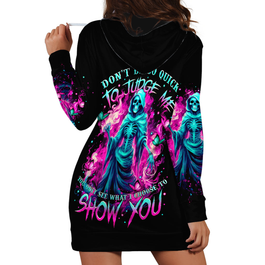 Witch Skull Hoodie Dress Don't Be So Quick To Judge Me - Wonder Print Shop