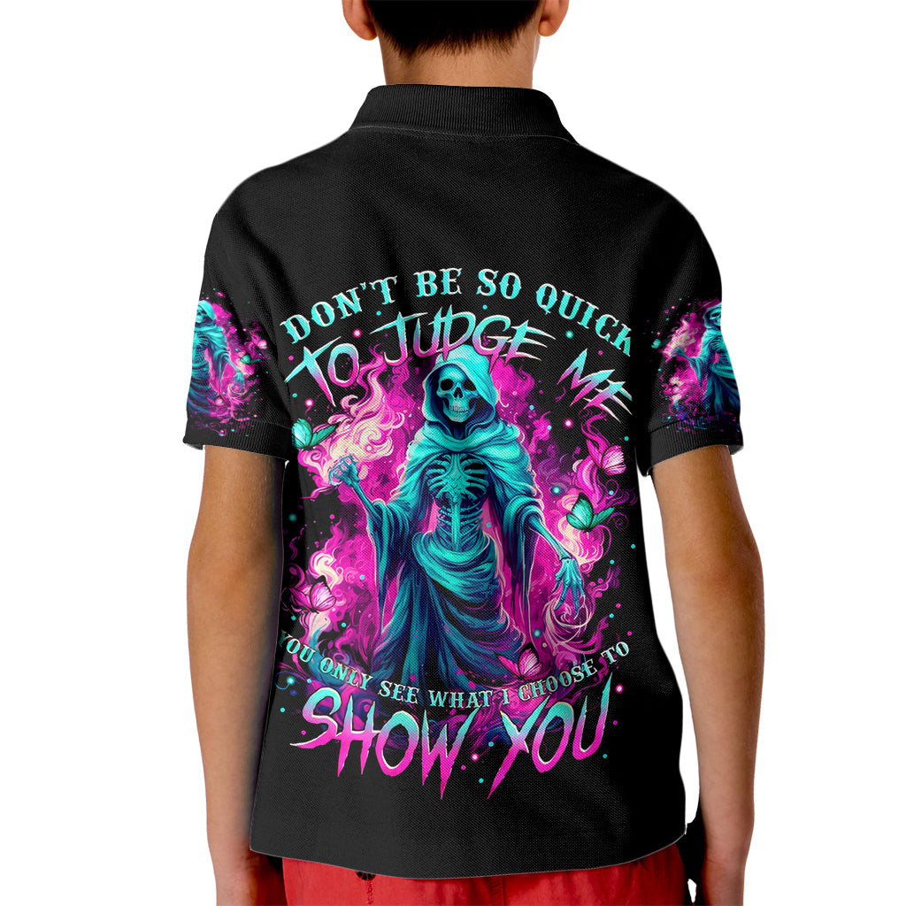 Witch Skull Kid Polo Shirt Don't Be So Quick To Judge Me - Wonder Print Shop