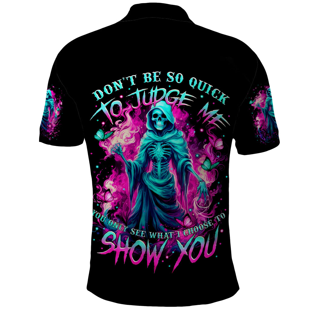 Witch Skull Polo Shirt Don't Be So Quick To Judge Me - Wonder Print Shop